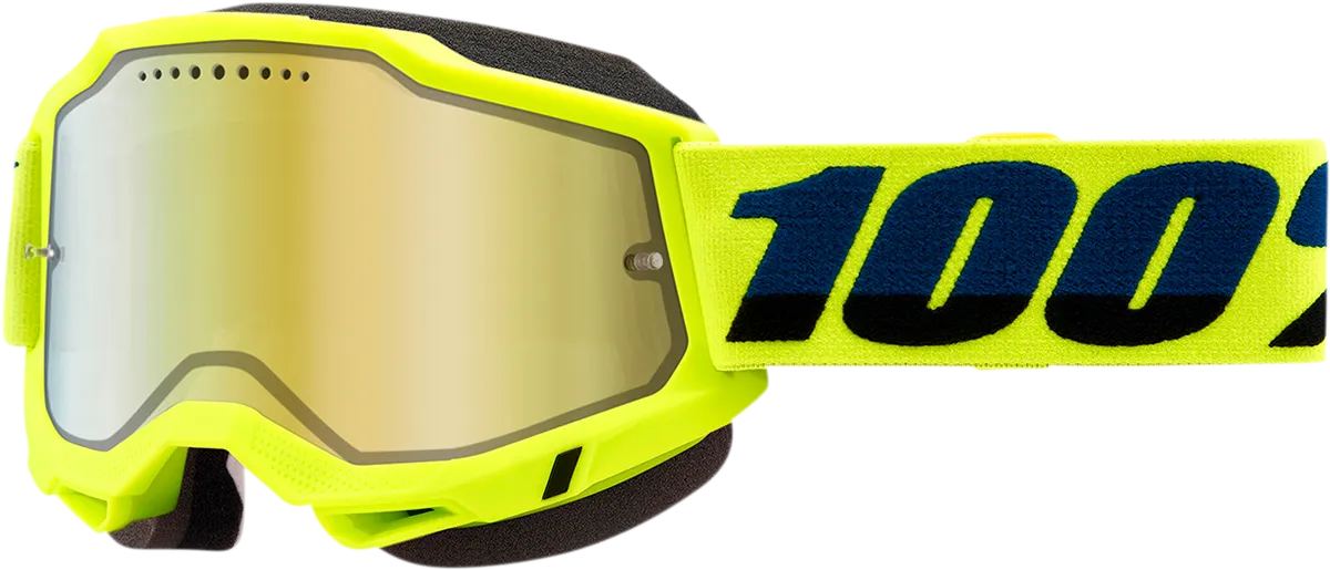 100% Accuri 2 Snow Goggles - Fluo Yellow - Gold Mirror 50022-00003