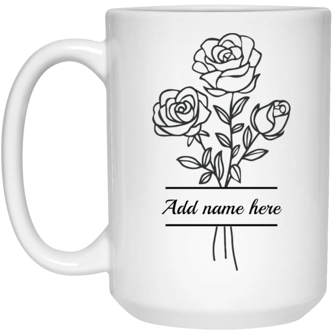15oz Personalized Rose Mug