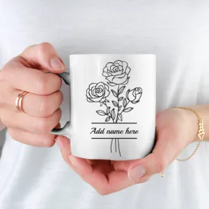 15oz Personalized Rose Mug