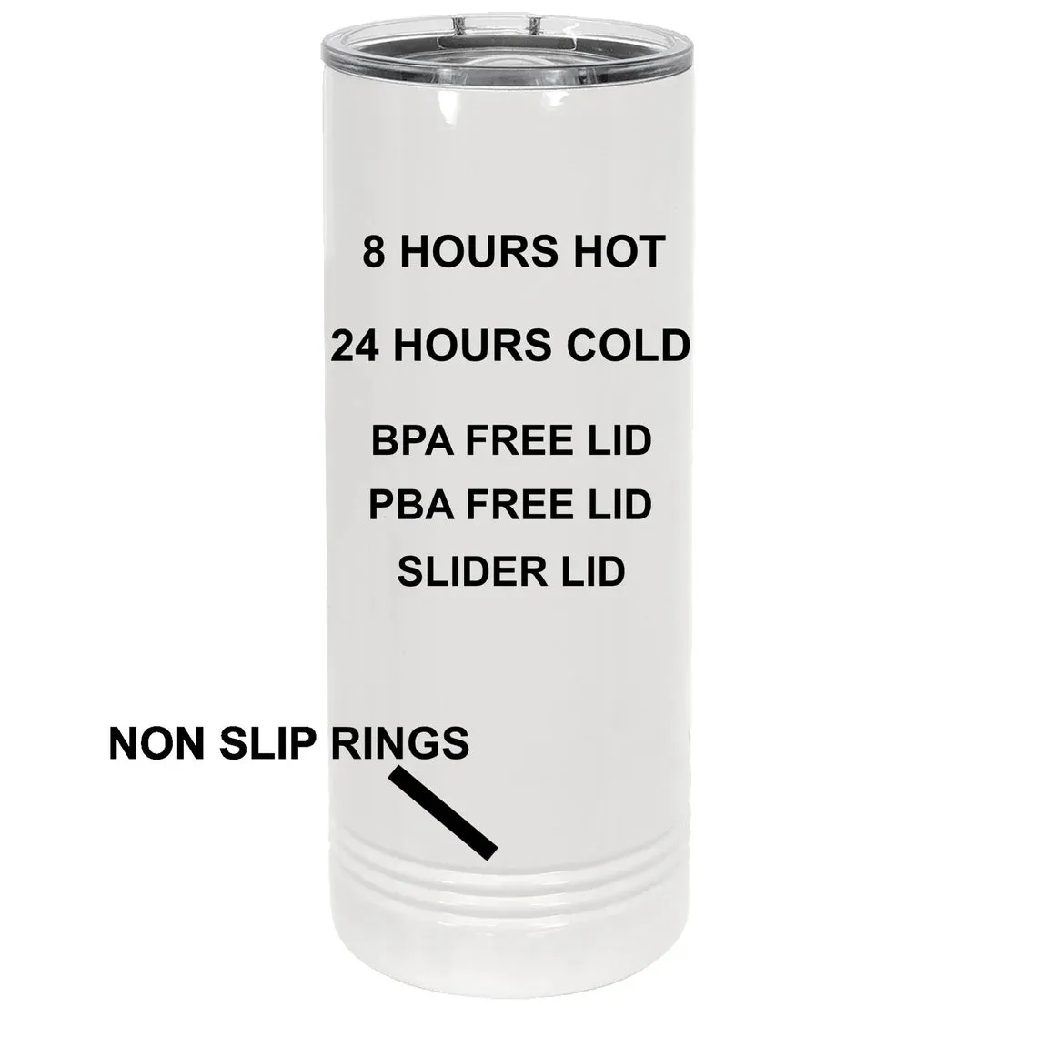 22 oz skinny tumbler - Murder Show and Coffee design