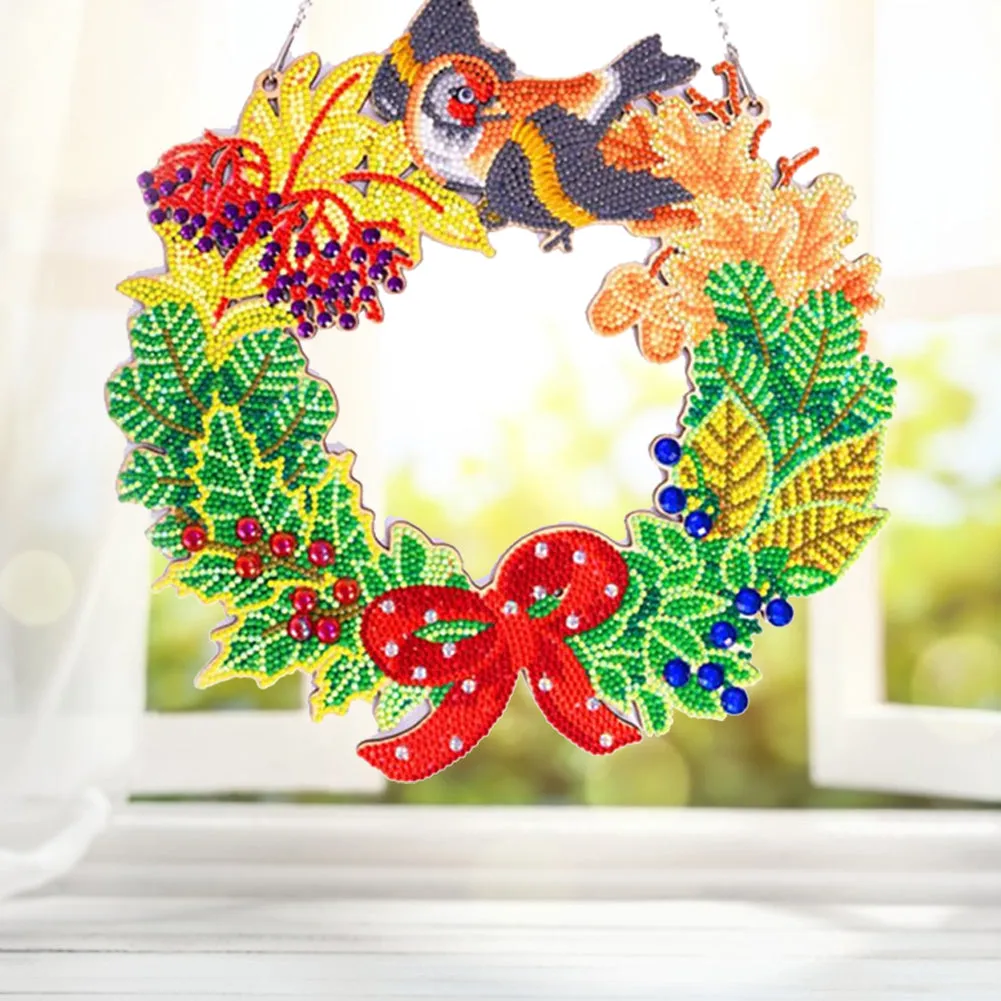 30x30cm 5D DIY Diamond Painting Art Wreath Kit Hanging Craft Home Decor