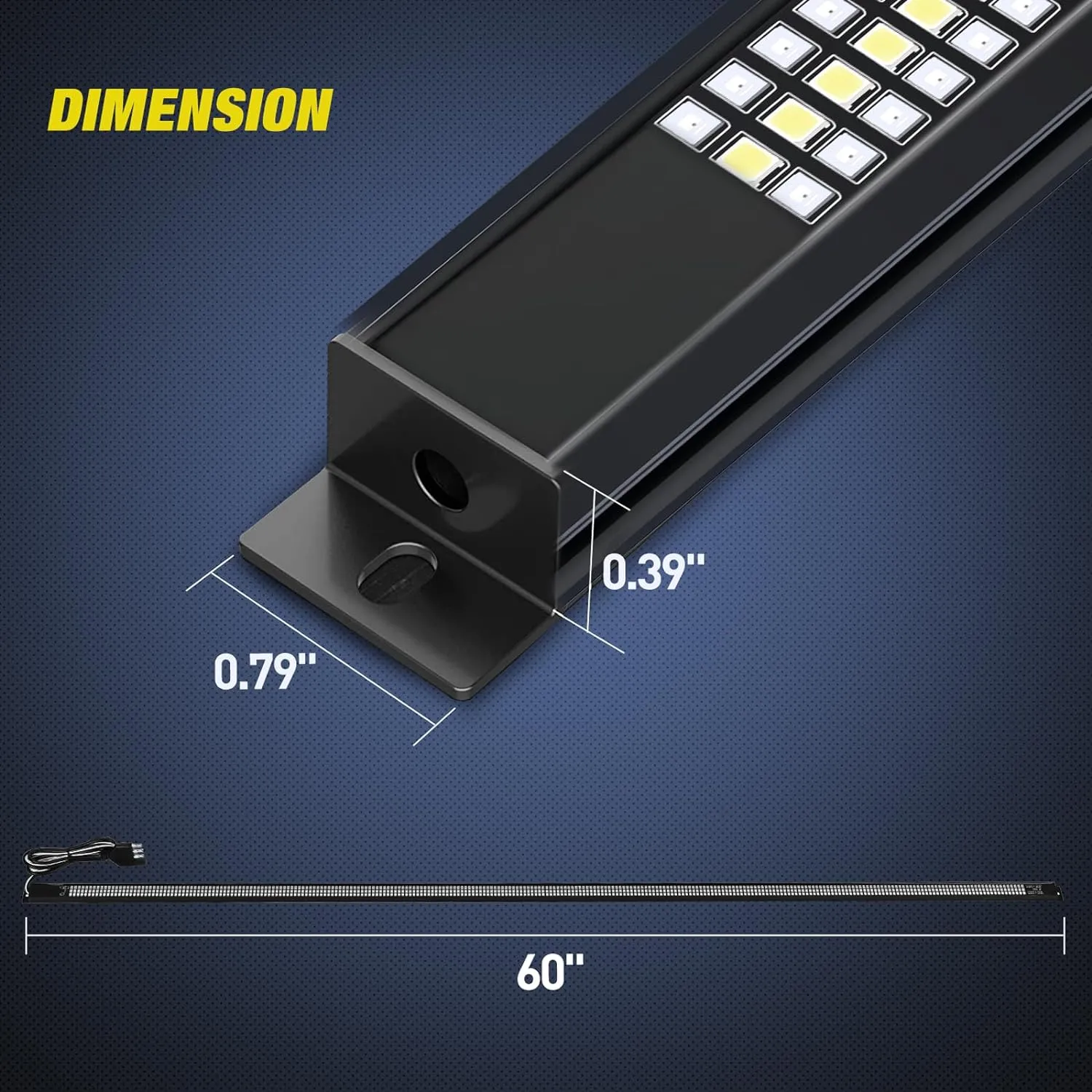 60 Inch Aluminum Frame Triple Row 1200 Leds Red White Light Strip