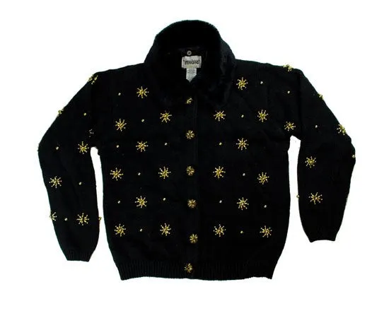 Beaded Snow-X-Small Christmas Sweater