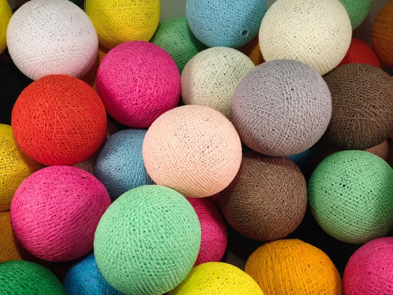 Bindi Cotton Ball Lantern Lime