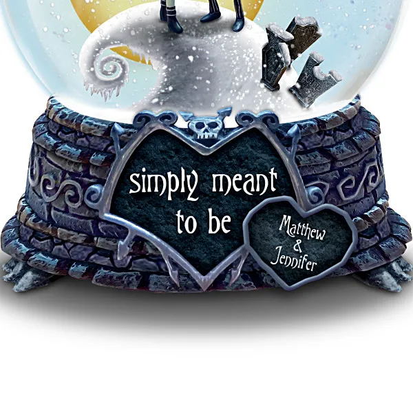 Bradford Exchange Nightmare Before Christmas Jack and Sally Meant to Be Musical Snow Globe