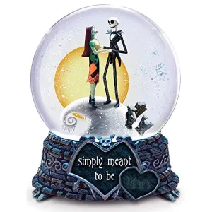 Bradford Exchange Nightmare Before Christmas Jack and Sally Meant to Be Musical Snow Globe