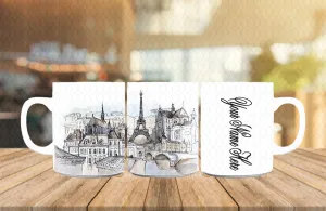 France with personalized Name Mug, Birthday Gift, Custom Mug Gift for Mom, Anniversary Gift for Her/Him, Valentine's day gifts
