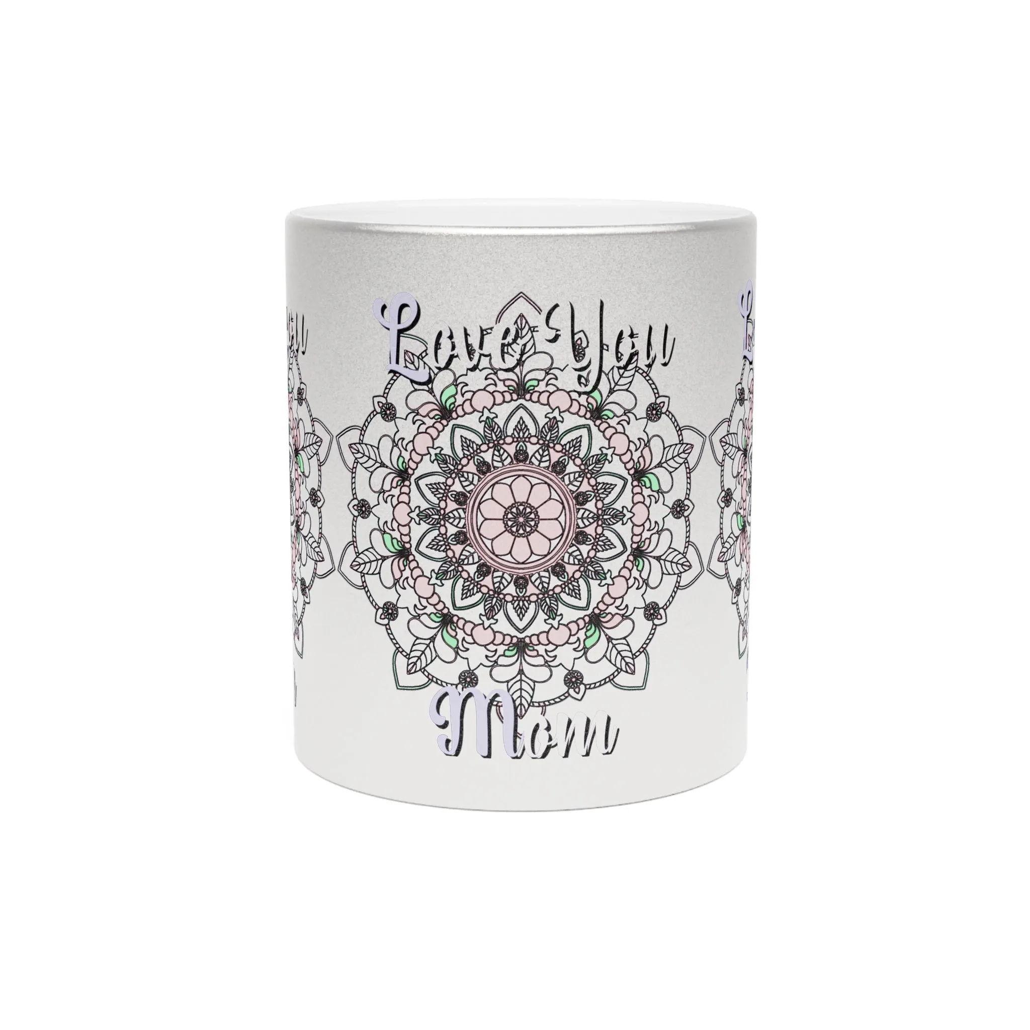 Handmade Mandala Design Metallic Mug - Perfect Birthday Gift for Mom