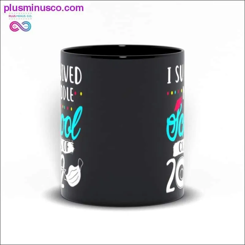 I survived middle school class of 2020 Black Mugs