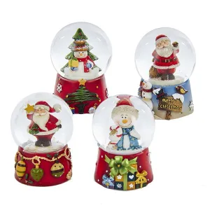 Kurt Adler Mini Santa and Snowman Snow Water Globe, 4 Styles, C4699