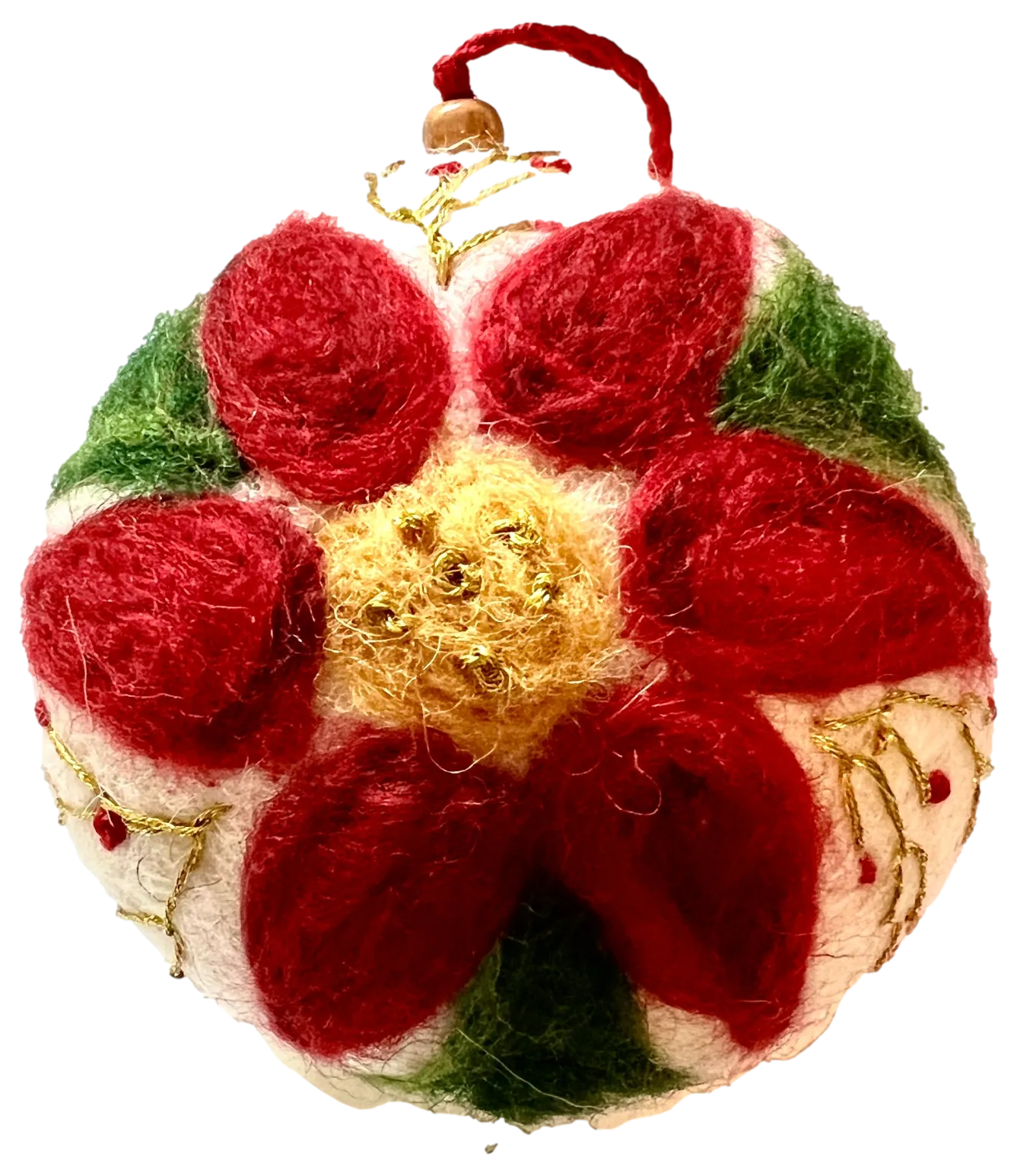 NEW! Felt Ornament "Embellished Pointsettia"