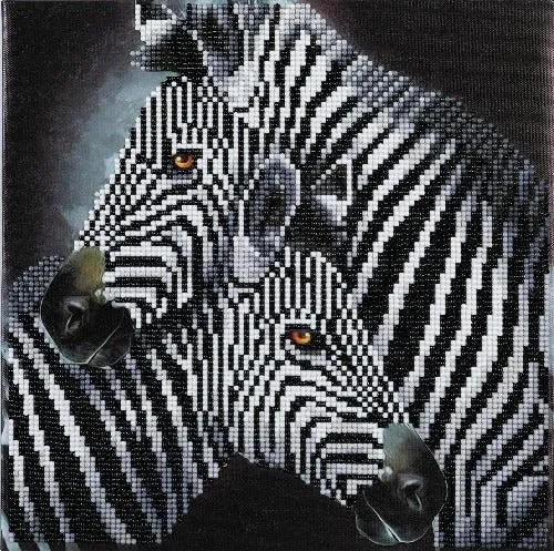 "Zebra Hugs" Crystal Art Kit 30x30cm