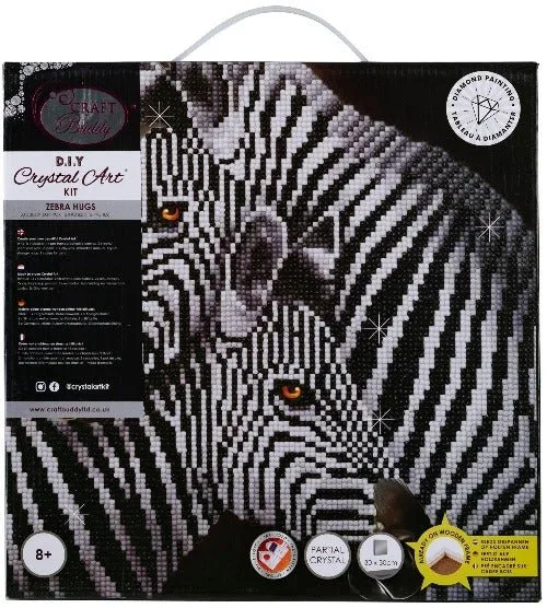 "Zebra Hugs" Crystal Art Kit 30x30cm